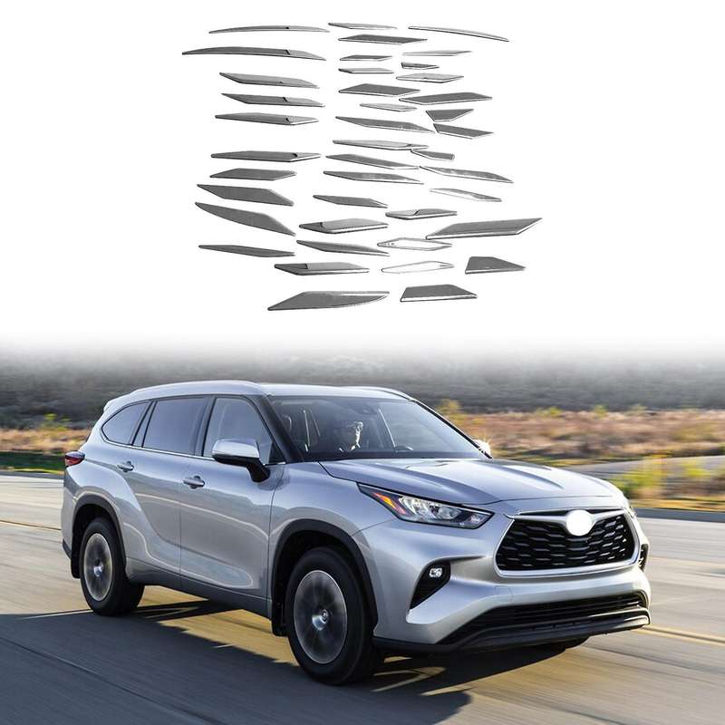 1 Set Stainless Steel Chrome Front Center Grille Grill Moulding Strips Cover Trim for 2020 2021