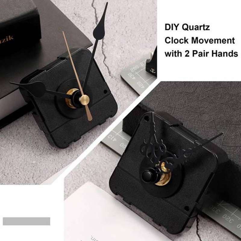1 Set Silent Quartz Movement Mechanism DIY Clock Motor Kit with 6 Different Hands Repair Parts Repla