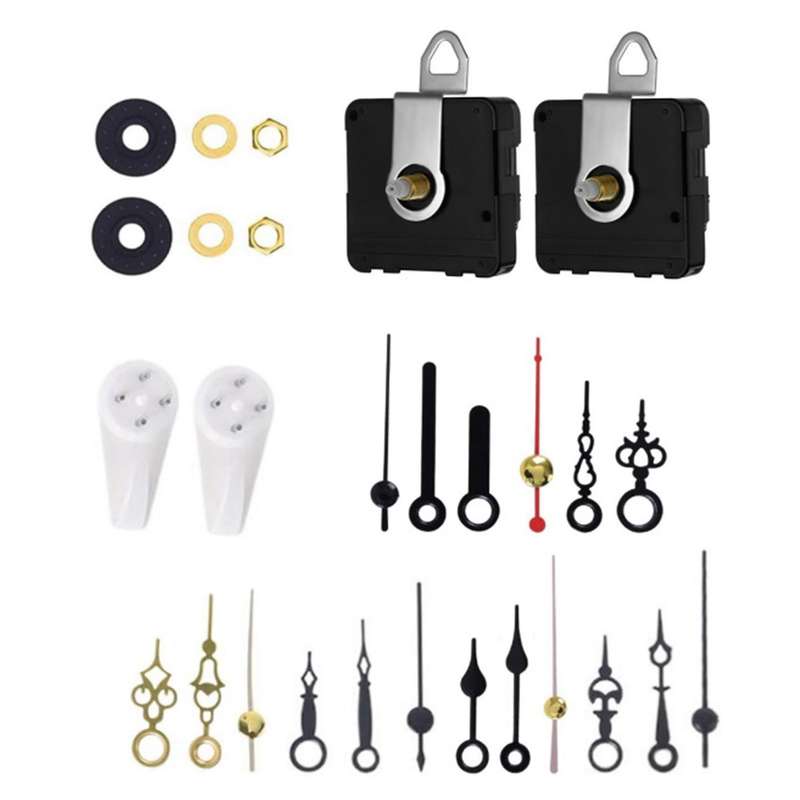 1 Set Silent Quartz Movement Mechanism DIY Clock Motor Kit with 6 Different Hands Repair Parts Repla