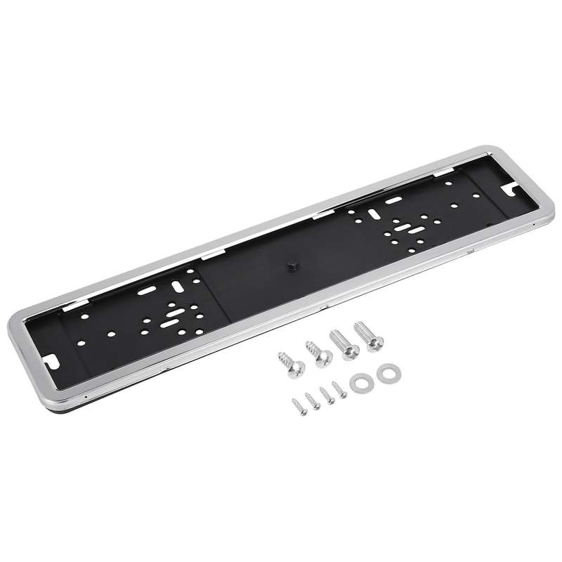 1 Set Stainless Steel European Russian 8k Car License Plate Frame (silver)