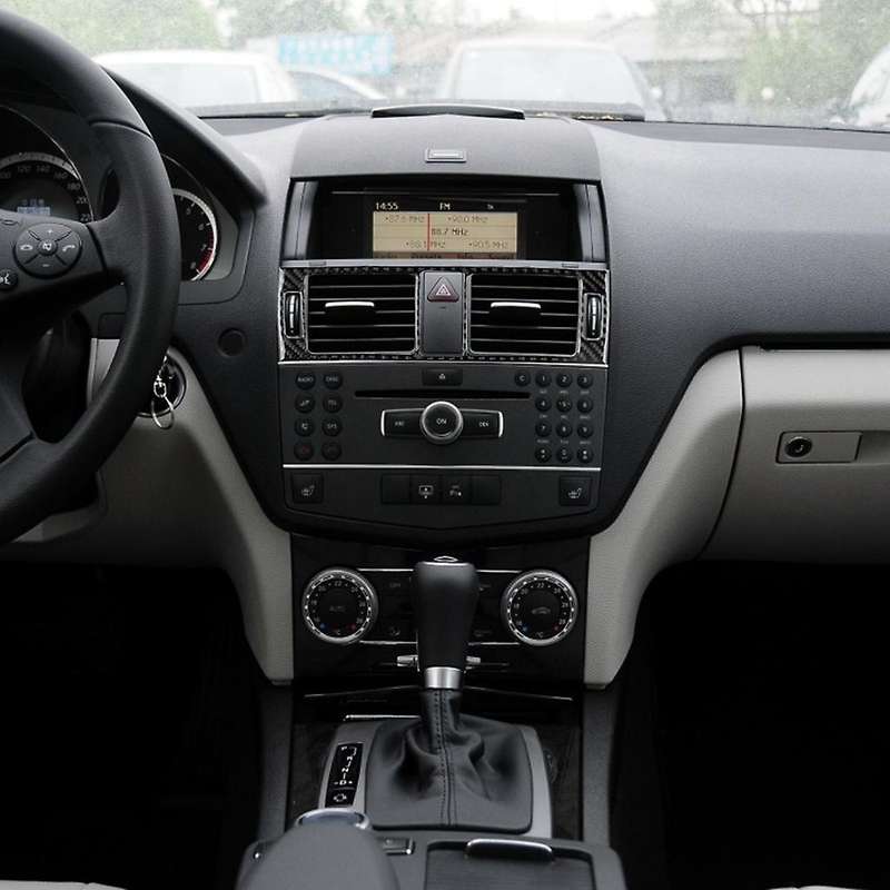 1 Set/5PC Carbon Fiber Interior Air Vent Outlet Fits for M- C Class W204 07-10