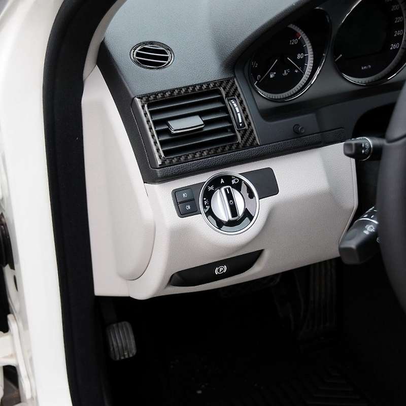 1 Set/5PC Carbon Fiber Interior Air Vent Outlet Fits for M- C Class W204 07-10