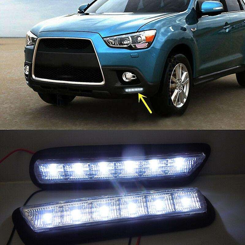 1 Set White LED Daytime Running Lights Fog Lamp DRL for ASX 2010-2012
