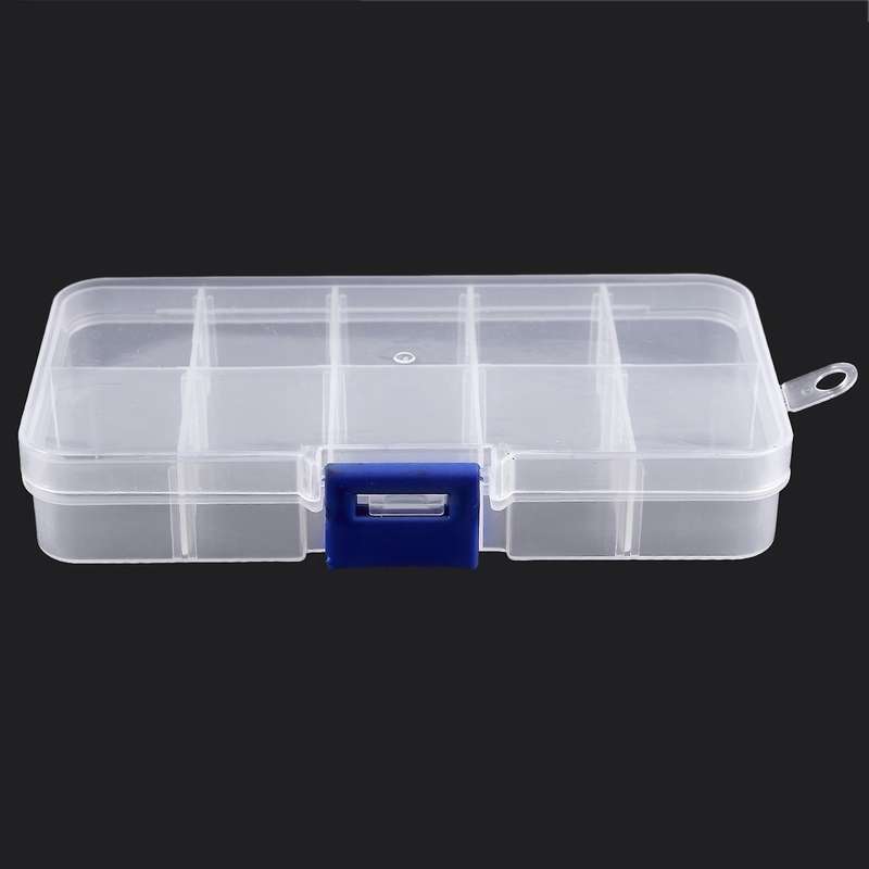 1 to 10 Compartment Plastic Storage Box Transparent for Pearl Pin Jewelry Tools Small Accessories
