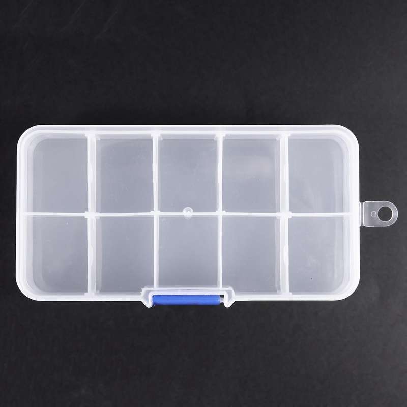 1 to 10 Compartment Plastic Storage Box Transparent for Pearl Pin Jewelry Tools Small Accessories
