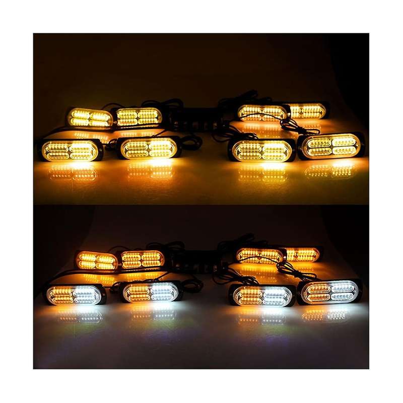 1 Tow 8 In Warning Lights Strobe Side Lights Grille Lights Yellow