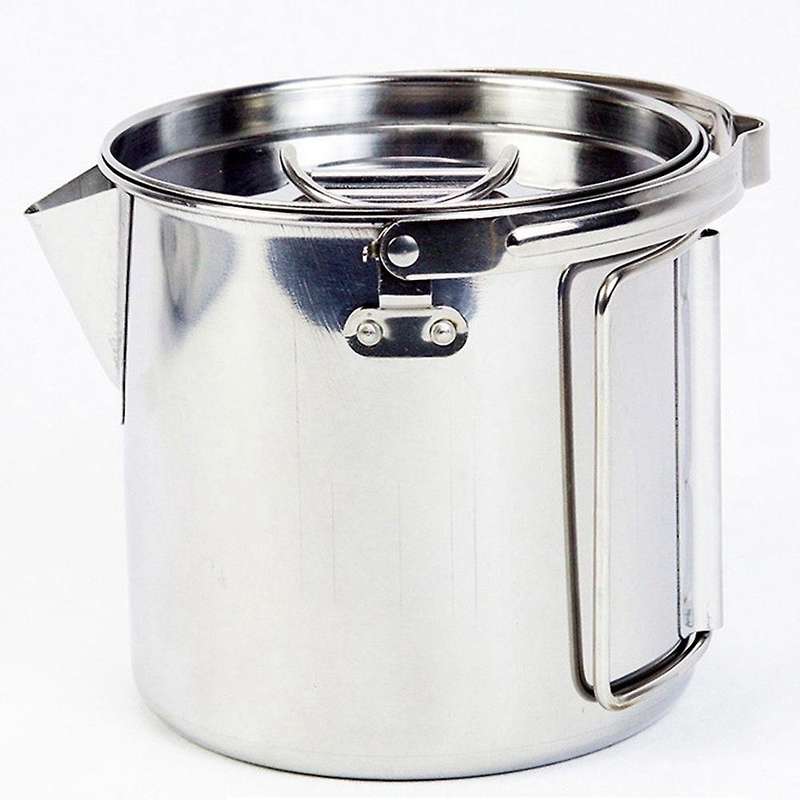 1.2L Outdoor Stainless Steel Kettles Camping Portable Boil Water Hanging Pot Cooking Kettle