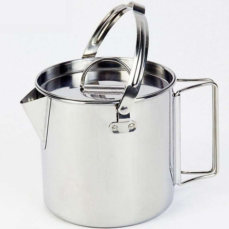 1.2L Outdoor Stainless Steel Kettles Camping Portable Boil Water Hanging Pot Cooking Kettle