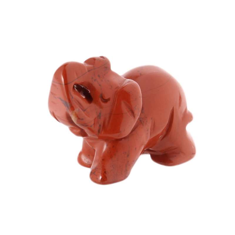 1.5 Inch Elephant Natural Stone Sculpture Elephant Sculpture Elephant Crystal Ornaments (Redstone)