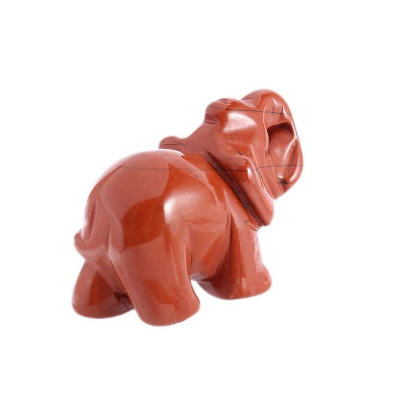 1.5 Inch Elephant Natural Stone Sculpture Elephant Sculpture Elephant Crystal Ornaments (Redstone)