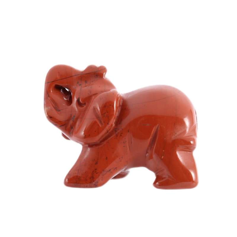 1.5 Inch Elephant Natural Stone Sculpture Elephant Sculpture Elephant Crystal Ornaments (Redstone)