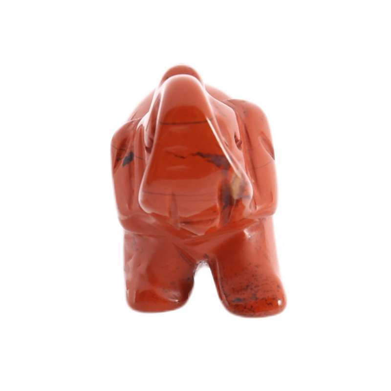 1.5 Inch Elephant Natural Stone Sculpture Elephant Sculpture Elephant Crystal Ornaments (Redstone)