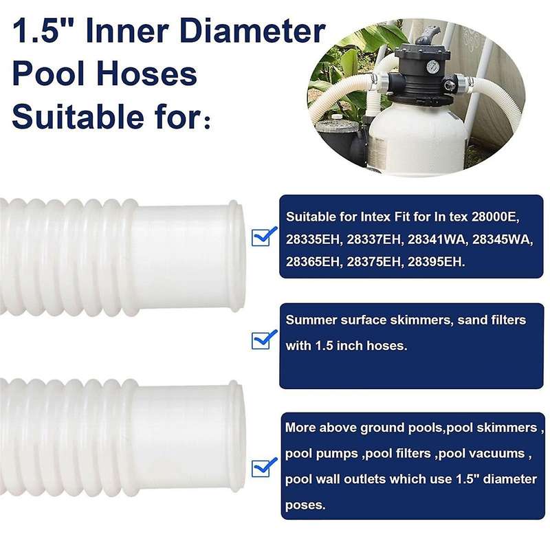 1.5in Pool Hoses for Above Ground Pools, 1.5in Diameter Pool Pump Replacement Hose 5 Filter Pump Hos