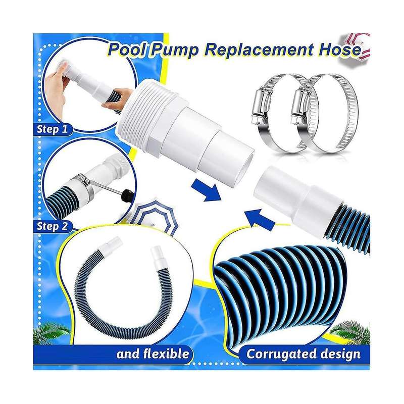 1.5inch Diameter Pool Pump Replacement Hose Accessory Pool Hoses for Above Ground Pools for Filter P