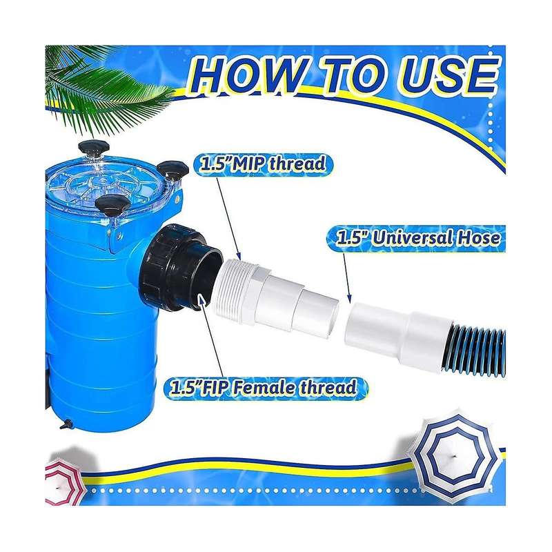 1.5inch Diameter Pool Pump Replacement Hose Accessory Pool Hoses for Above Ground Pools for Filter P