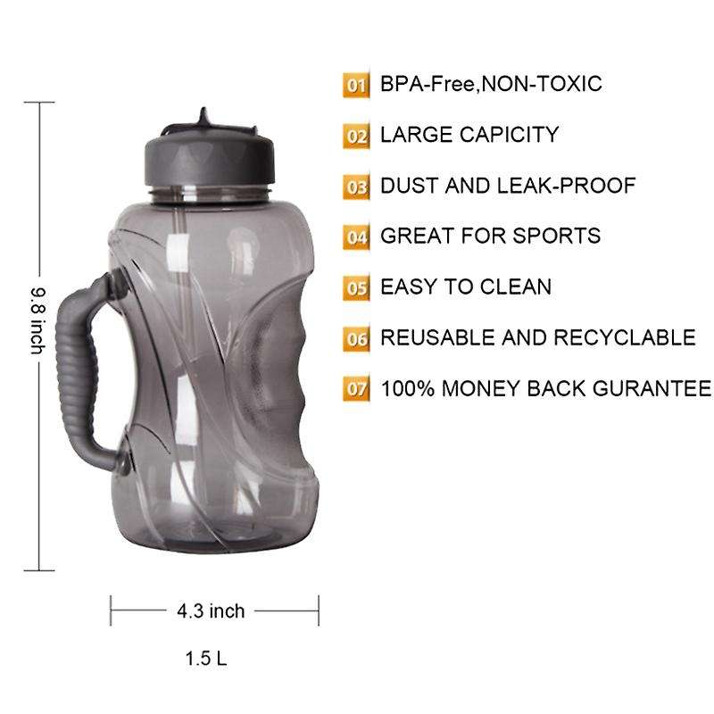 1.5L Large Capacity Space Water Cup Sports Kettle Portable Travel Equipped Water Bottle with Handle