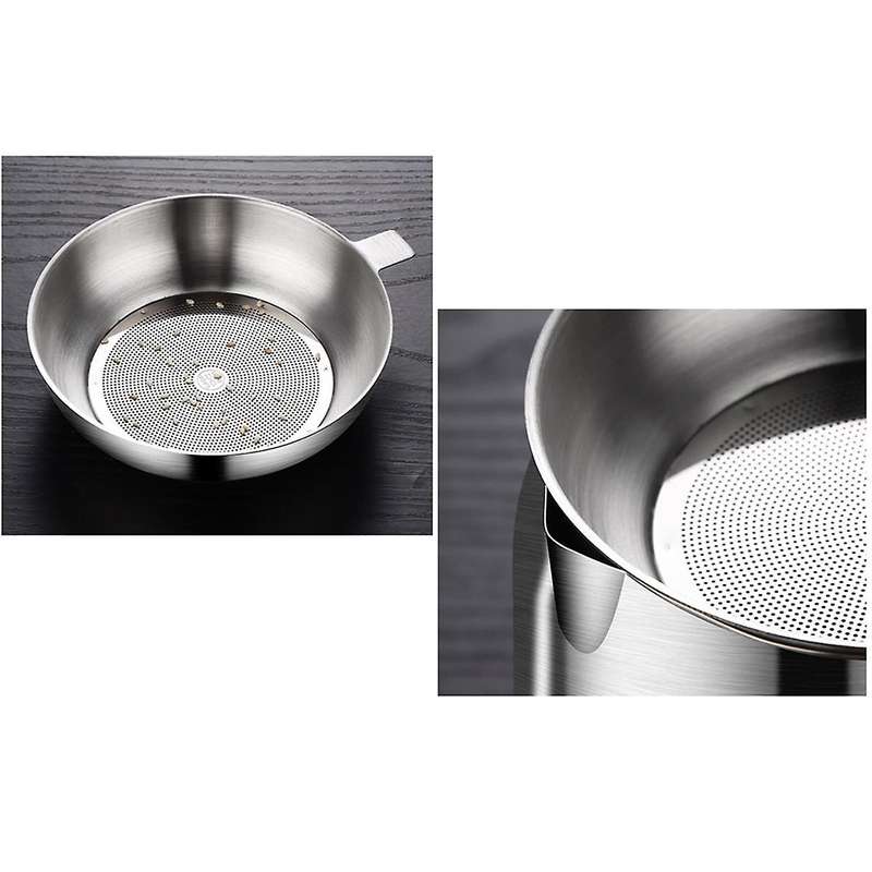 1.5l Stainless Steel Oil Filter Pot Lard Strainer Tank Container Jug High Capacity Storage Can Kitc