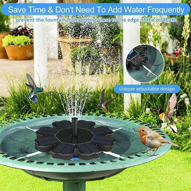 1.6W Solar Fountain with Glass Panel for Garden, Pond, Pool - Bird Bath Fountain