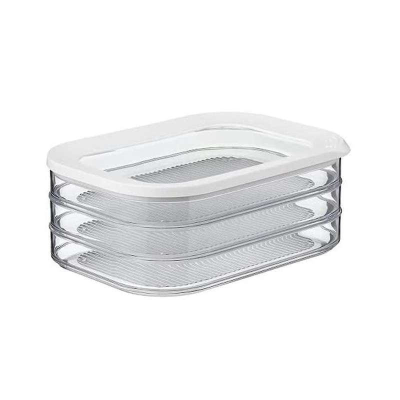 1.6l with 3 Tier Meat Pieces Storage Box Airtight Lid Dishwasher Safe 3layer Crisper