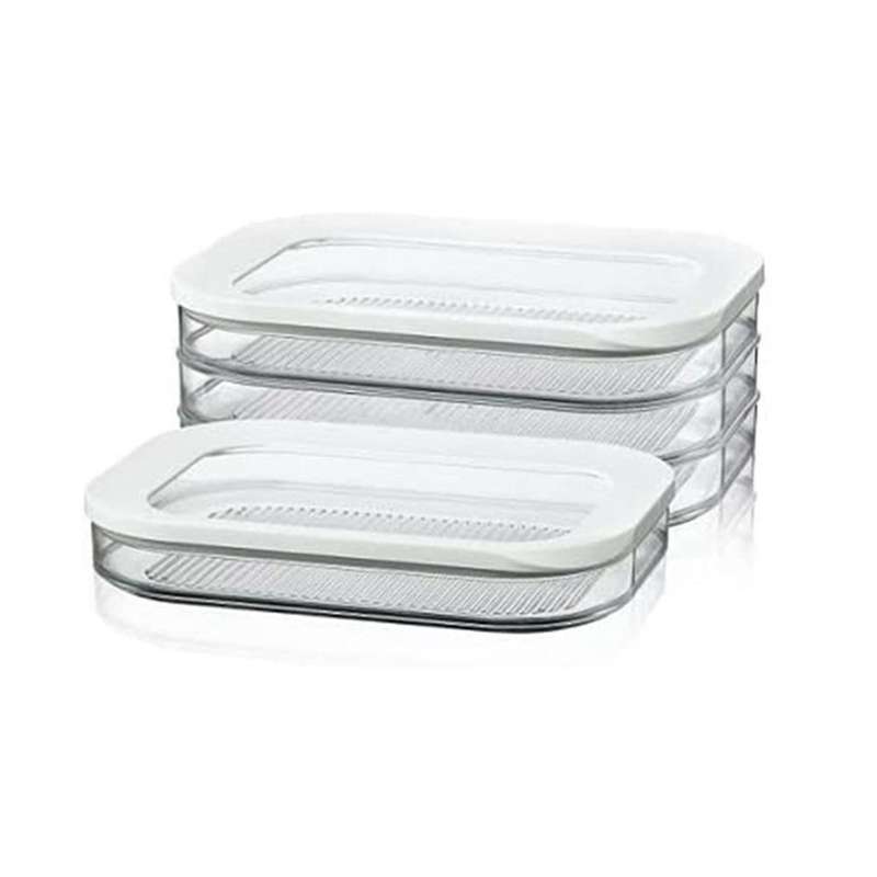 1.6l with 3 Tier Meat Pieces Storage Box Airtight Lid Dishwasher Safe 3layer Crisper