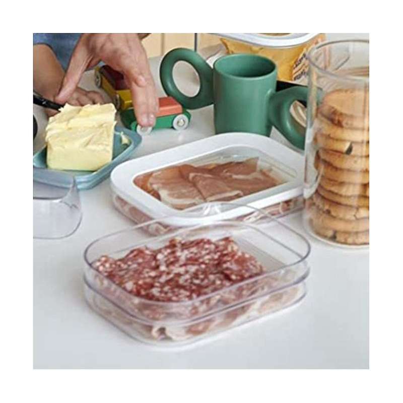 1.6l with 3 Tier Meat Pieces Storage Box Airtight Lid Dishwasher Safe 3layer Crisper