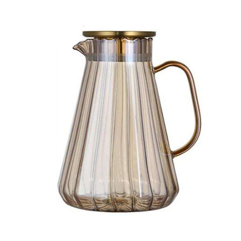 1.8L Glass Water Pot Cold Water Bottle Handle Water Kettle Transparent Heat Resistant Juice Teapot P