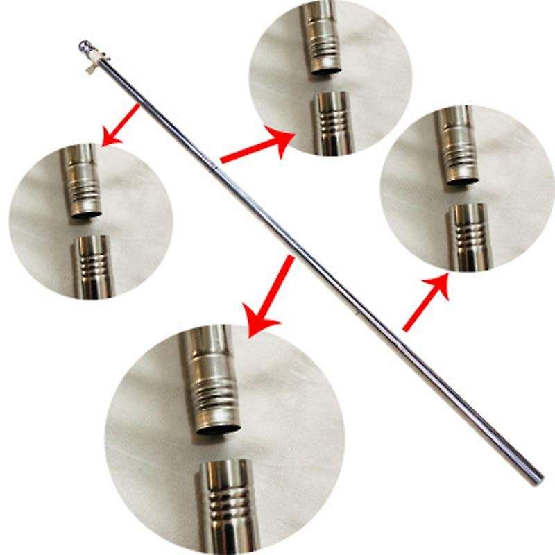 1.8M Telescopic Flag Pole Flagpole Guide Banner Flag Pole Set Stainless Steel Flagpole with Buckles