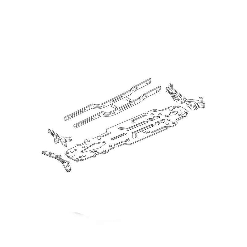 1/10 Model Drift Car Chassis Carbon Fiber Frame Bottom for Fx 2.0 S Chassis Upgrade Kit.
