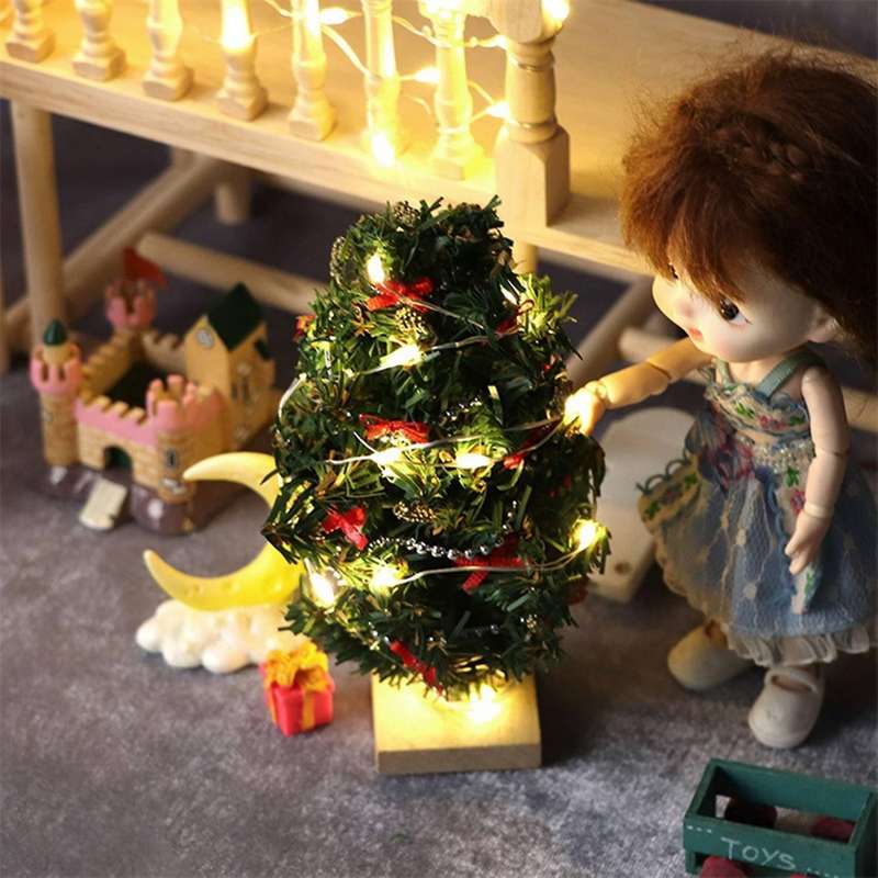 1/12 Miniature Led String Lights Christmas Tree Decor for Festival Xmas Accessories Decoration