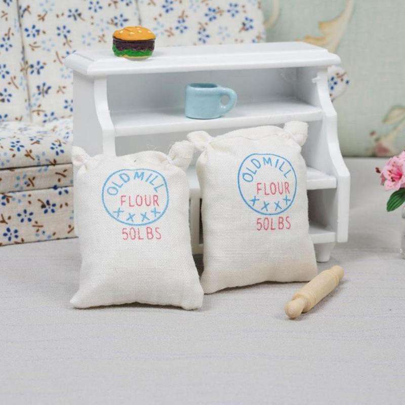 1/12 Flour Rolling Pin Baking Set Mini Baking Supplies Model Kitchen Food Accessories