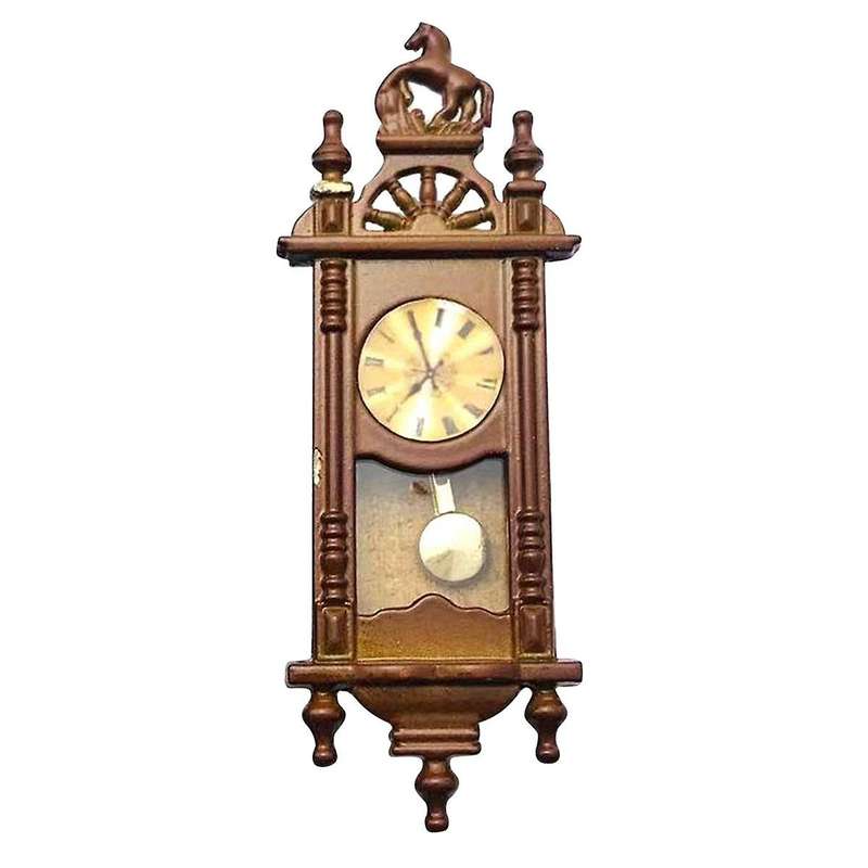 1/12 Scene Mininature Roman Clock Pendant Clock Living Room Wall Clock Decoration Doll House Access
