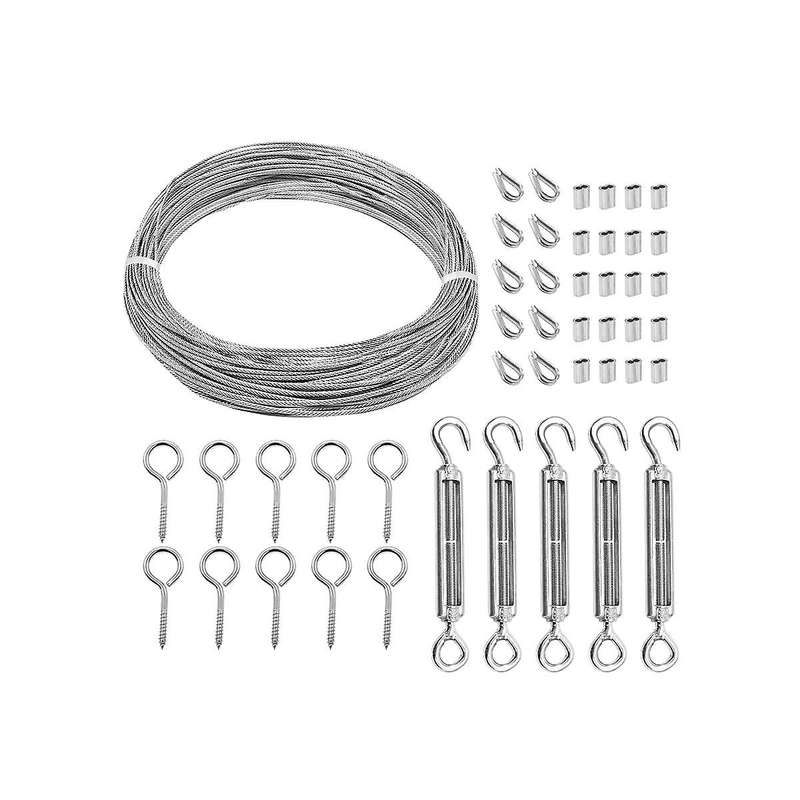 1/16inch Turnbuckle Wire Tensioner Kit Heavy Turnbuckle Cable Railing Kit 115ft Wire Rope Hook and E