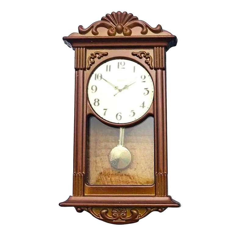 1/12 Doll House Scene Mininature Roman Clock Pendant Clock Living Room Wall Clock Decoration Doll H