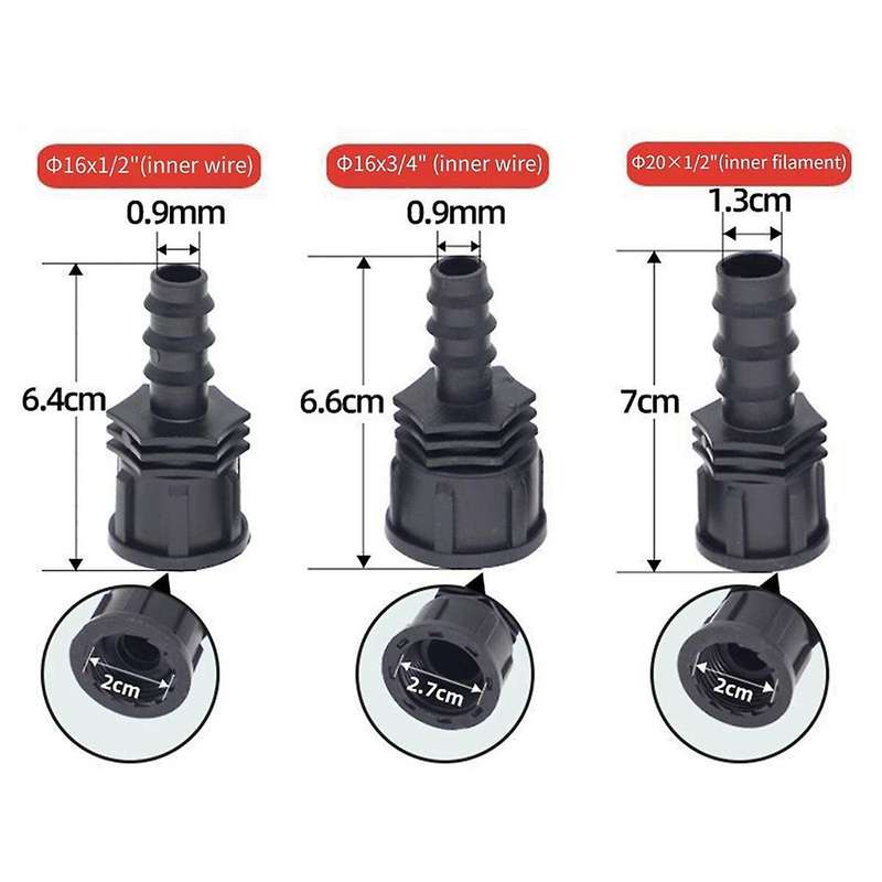 1/2 Female Male Thread to Garden Hose Barb Connector 16mm Plastic Hose Fitting Irrigation Pipe