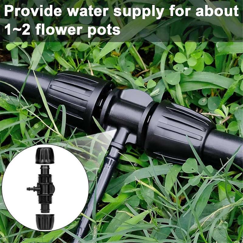 1/2 to 1/4 Drip Irrigation Fittings,25Pack Barbed Tee 1/2Inch Drip Irrigation Tubing to 1/4Inch Irr