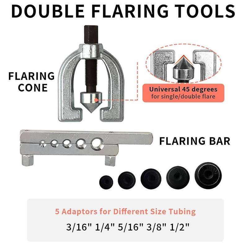 1/4 Brake Line - Brake Tubing Kit 25 Ft. with 16 Inverted Flare Fittings and 4 Unions+Double & Singl
