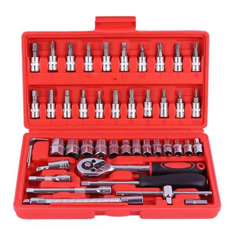1/4 Inch Socket Kit with Quick Release Ratchet, Screwdriver Set, Car and Truck Manual Extension Auto