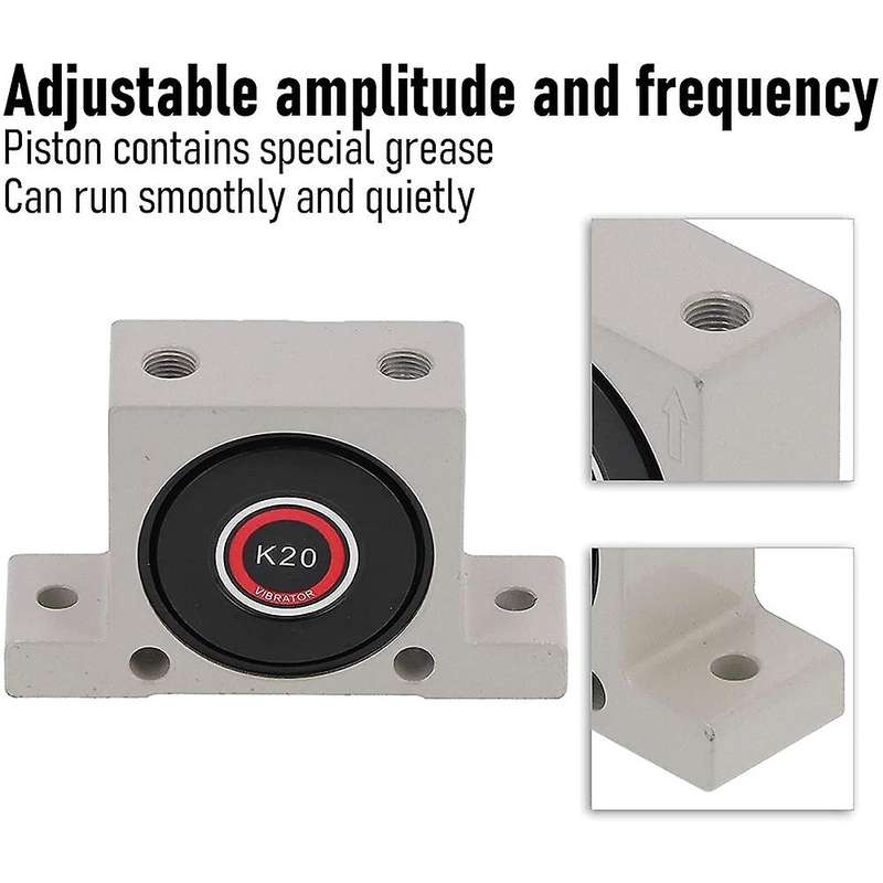 1/4 Pneumatic Turbine Vibrators Adjustable Aluminum Alloy 245-4000N Pneumatic Vibrator Oscillator Ba