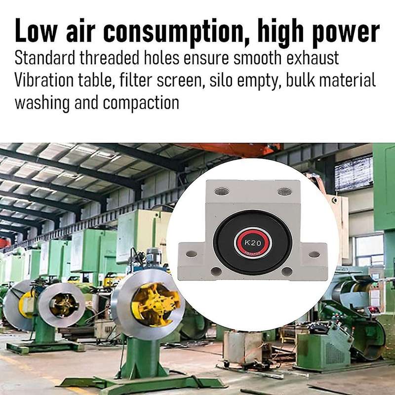 1/4 Pneumatic Turbine Vibrators Adjustable Aluminum Alloy 245-4000N Pneumatic Vibrator Oscillator Ba