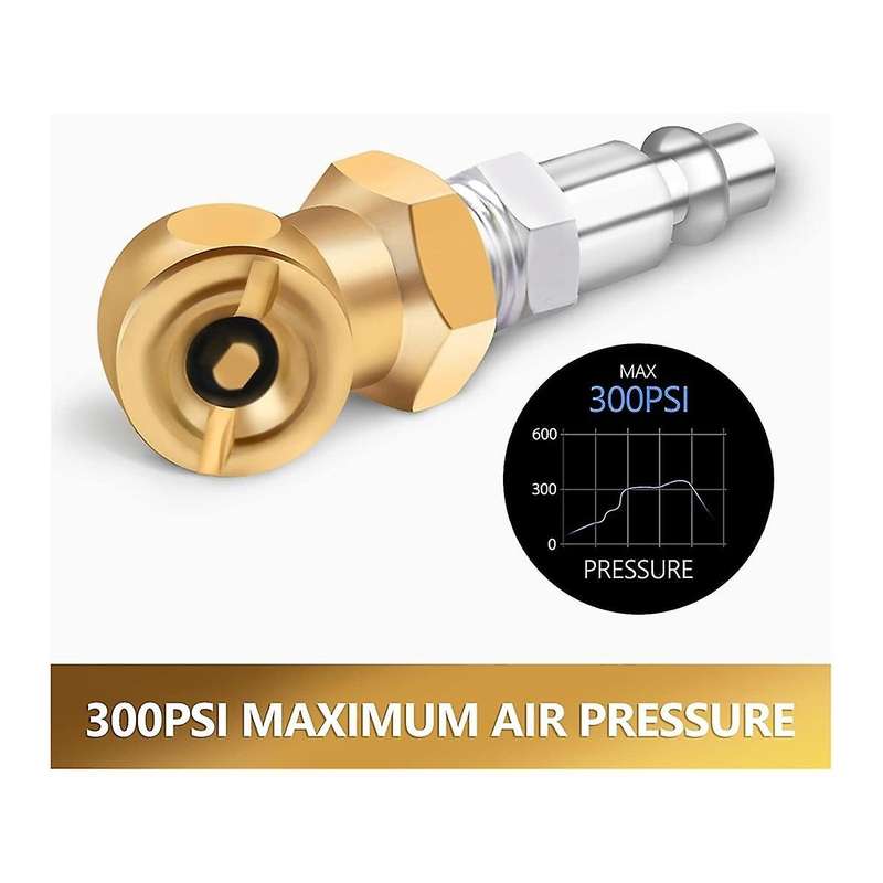 1/4Inch Portable Air Chuck Closed Brass Ball Inflator for Inflator Gauge Compressor Accessories, 3 P