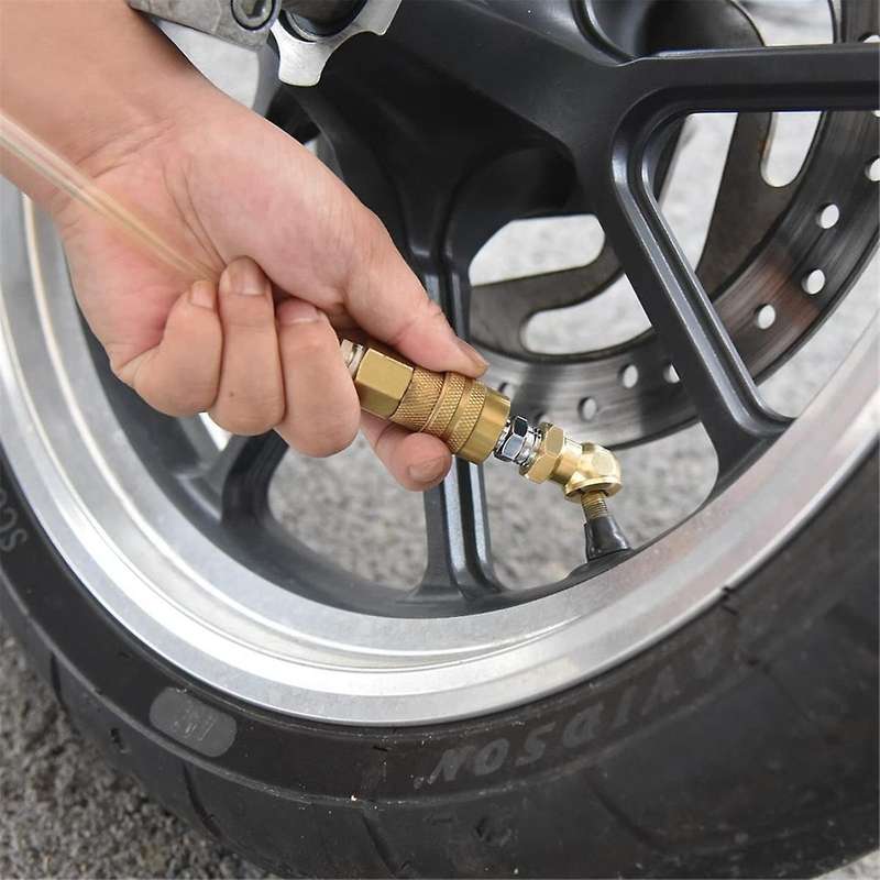 1/4Inch Portable Air Chuck Closed Brass Ball Inflator for Inflator Gauge Compressor Accessories, 3 P