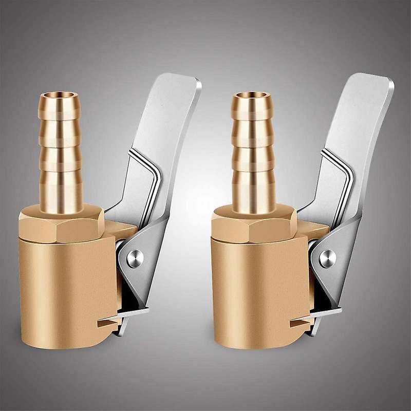 1/4inch Brass Tire Inflator Lock on Chuck,Mini Compressor Tire Inflator Chuck Hose End for Hose Repa