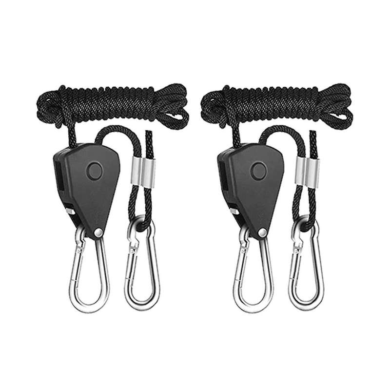 1/8 Inch Adjustable Grow Light Hangers 8pcs 2.4m Long Heavy Duty Rope Ratchet for Grow Tent & Garde