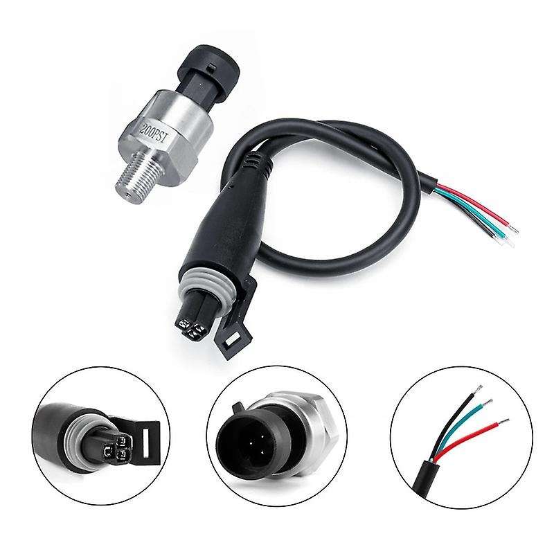 1/8Inch-27 NPT, 200PSI Fuel Air Pressure Sensor Water Pressure Sensor with Wire Fuel Pressure Sensor