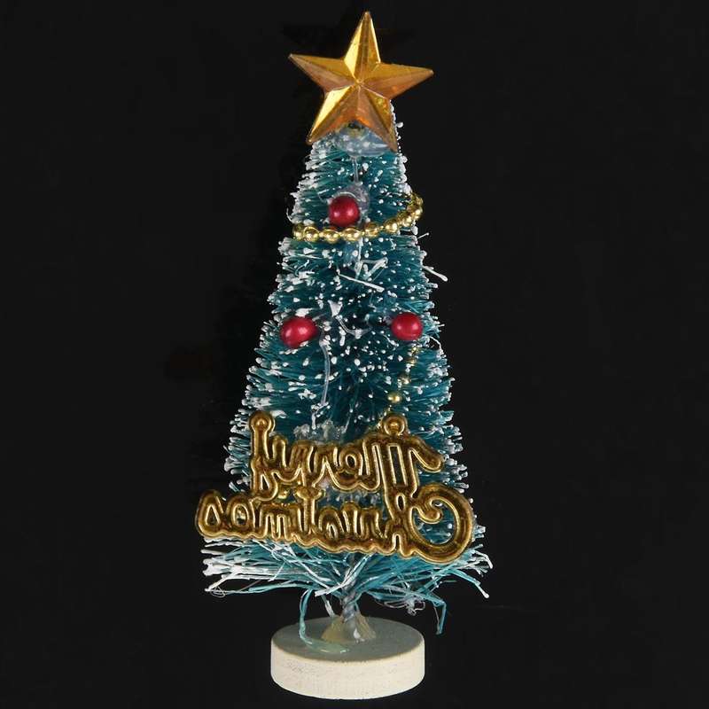 1: 12 Miniature Christmas Tree "merry Christmas" Letters Board Wooden Stand Decoration