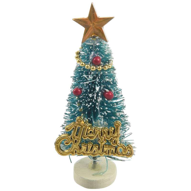 1: 12 Miniature Christmas Tree "merry Christmas" Letters Board Wooden Stand Decoration