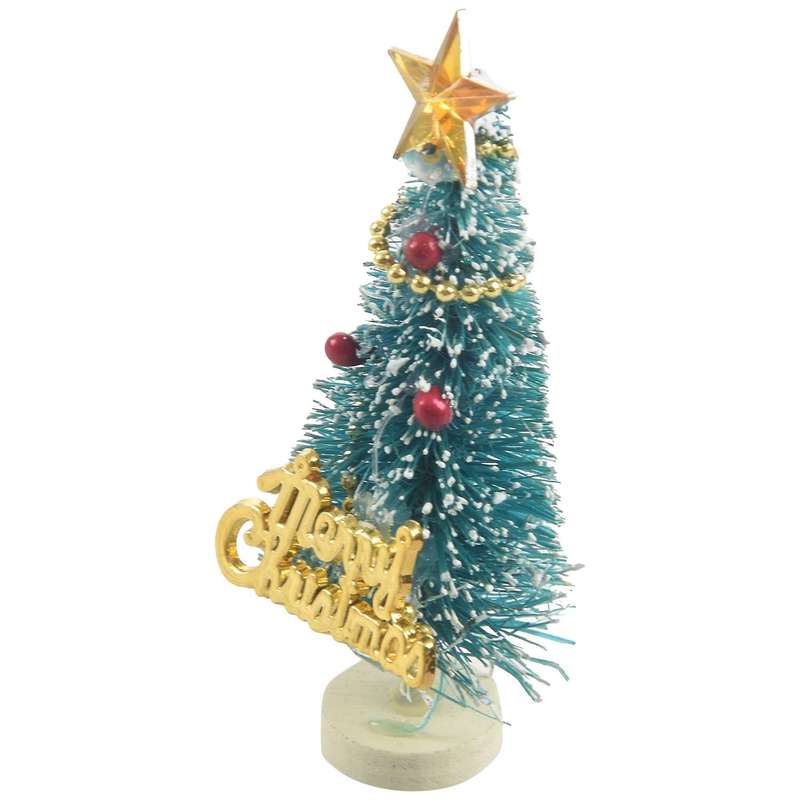 1: 12 Miniature Christmas Tree "merry Christmas" Letters Board Wooden Stand Decoration
