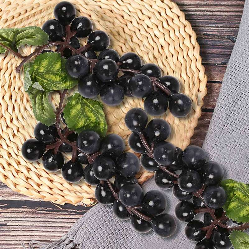 10 Bunches of Artificial Black Grapes Fruit Home House Kitchen Party Wedding Decoration Photography