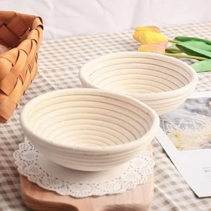 10 Inch Bread Proofing Basket - Banneton Proofing Basket + Cloth Liner + Dough Scraper + Bread Lame