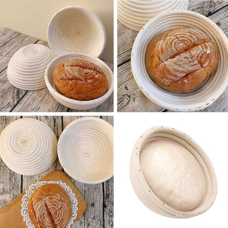 10 Inch Bread Proofing Basket - Banneton Proofing Basket + Cloth Liner + Dough Scraper + Bread Lame